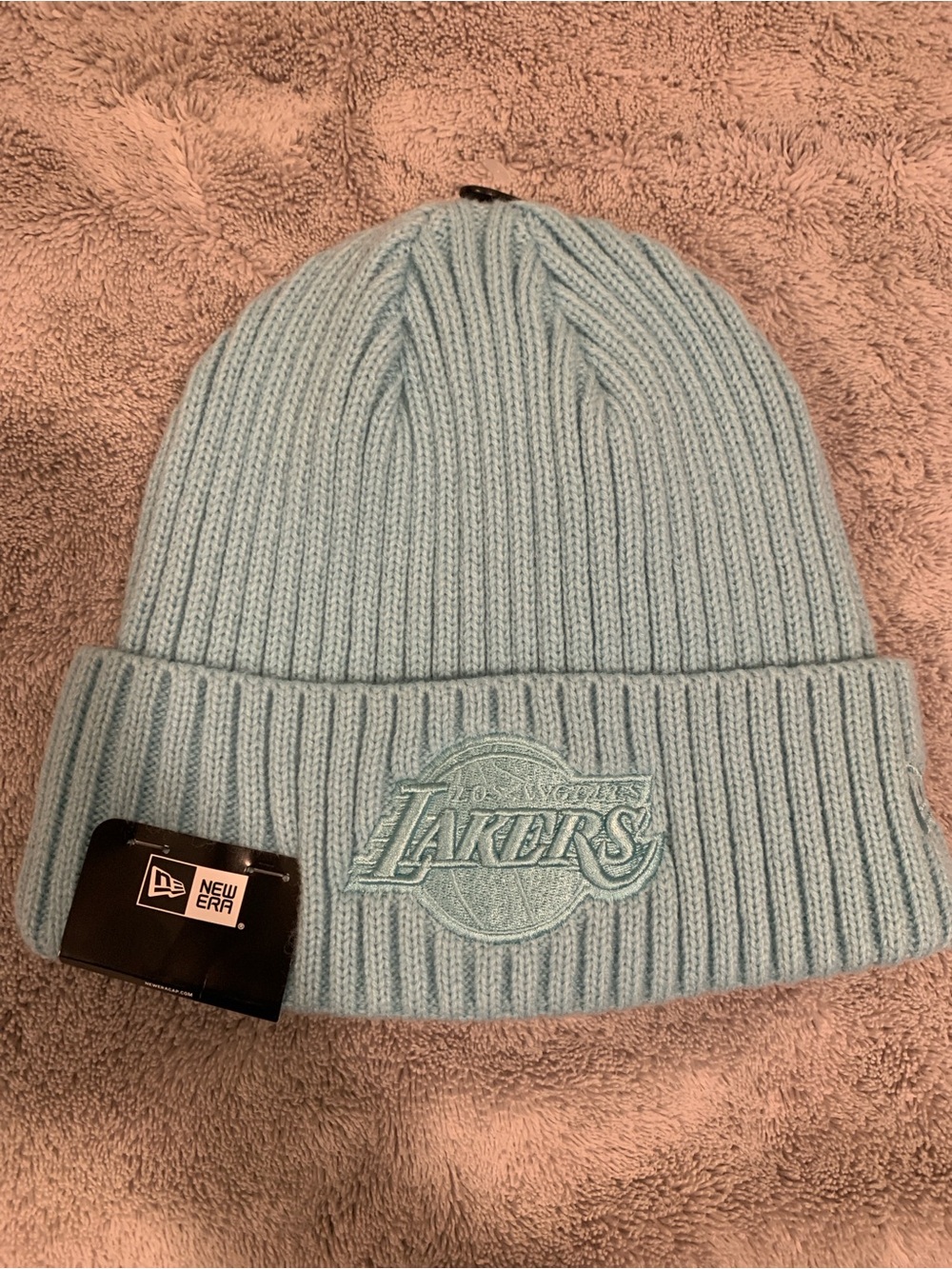 Unisex New Era Los Angeles lakers light blue soft beanie! NWT